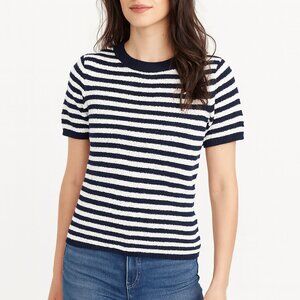 Tommy Bahama Black and White Stripe Knit T-Shirt Tee Blouse Size XS